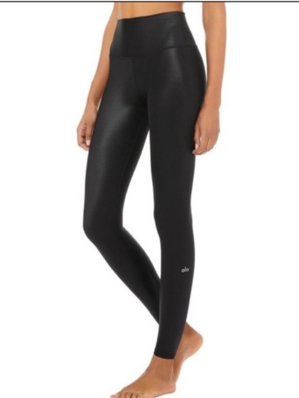 Alo Yoga High Waist Shine Legging in Black Size Small EUC